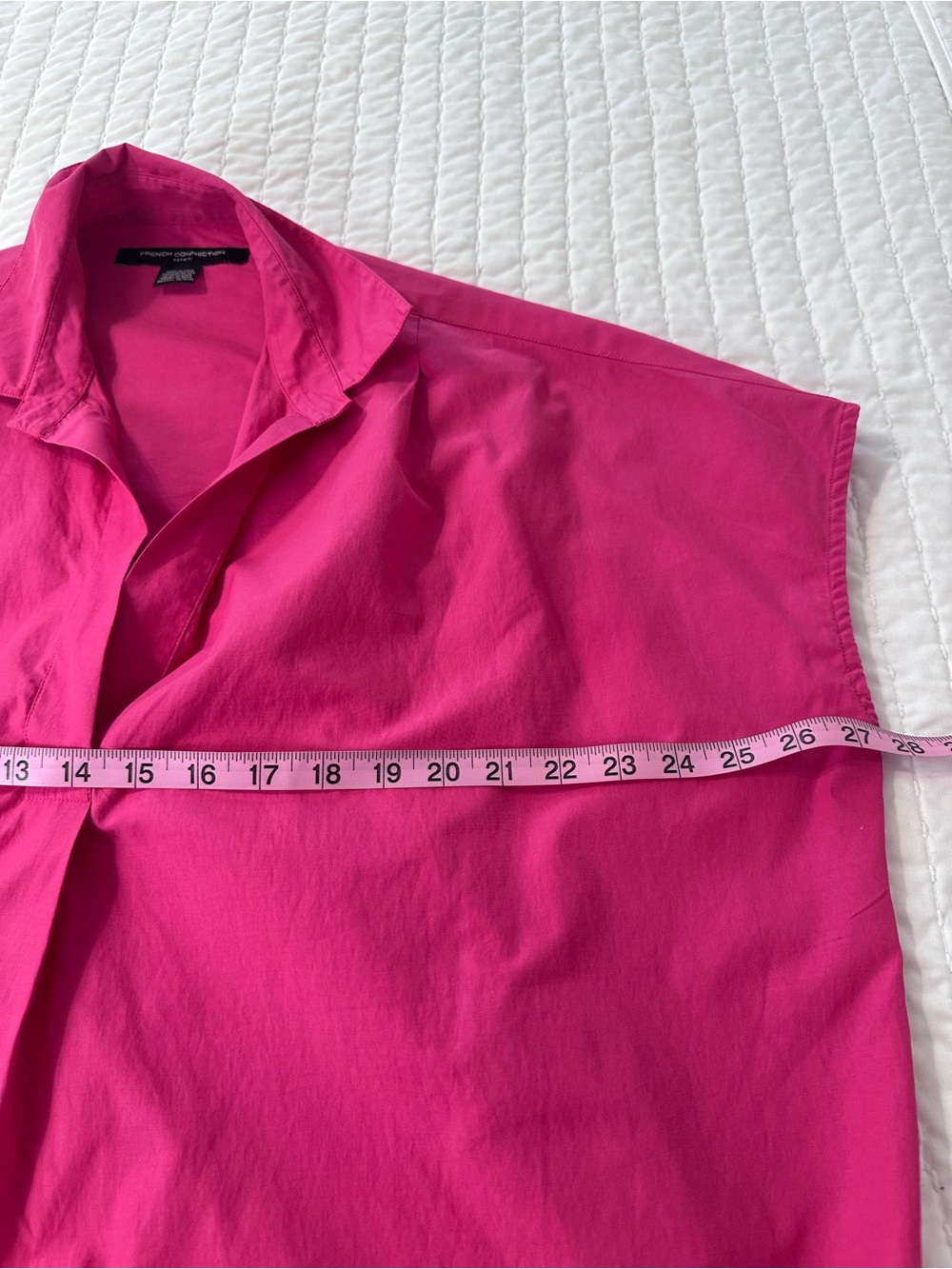 French Connection Set of Two Bright Pink Poplin Popover Fairycore Top M Short S - Picture 6 of 16